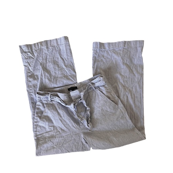 Banana Republic Wide Flare Cotton and Linen Striped Pant - Picture 1 of 6